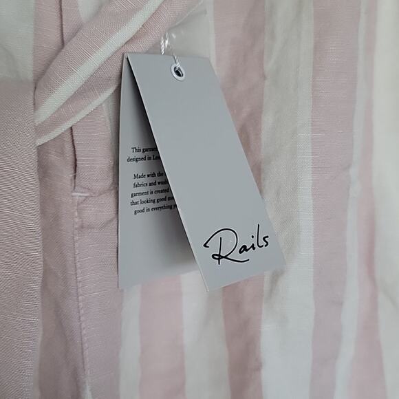 NWT Rails Katy Linen Blend Shorts in Petal Stripe, XL - Picture 5 of 8